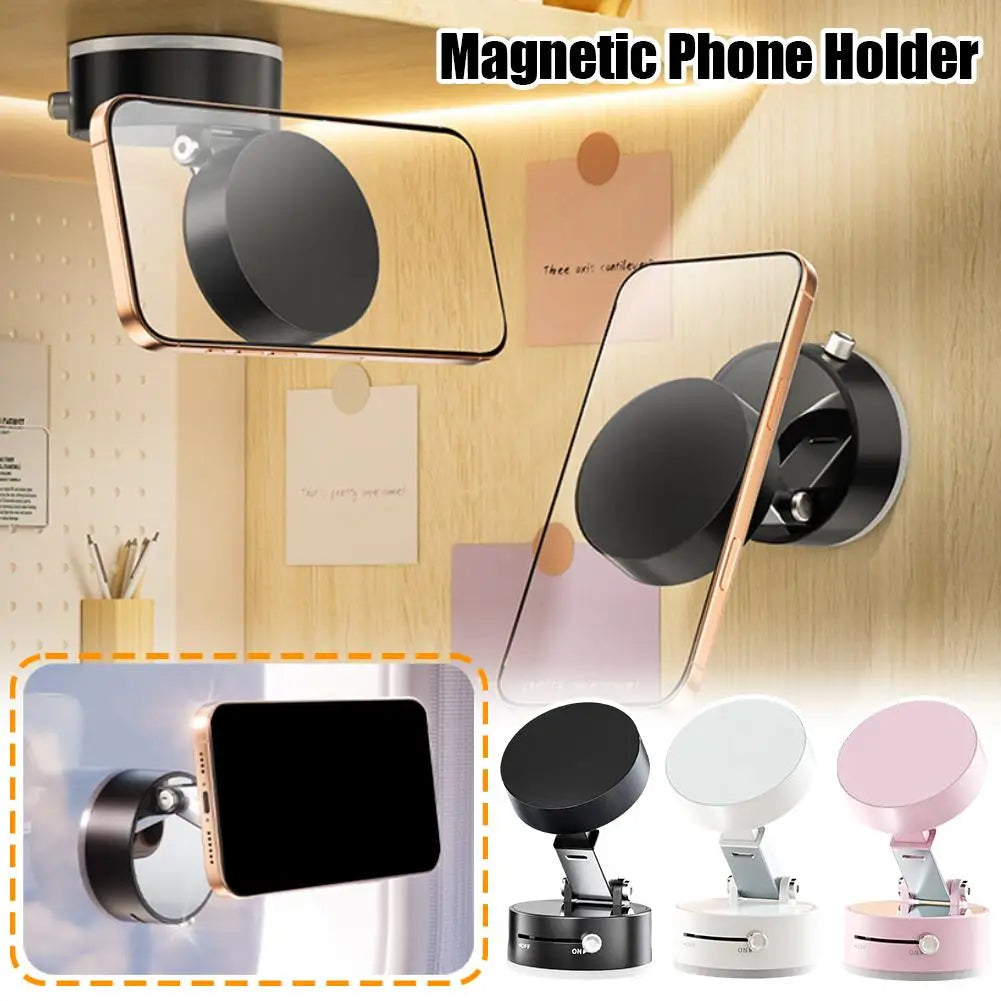 Double Sided Suction Cup Magnetic Phone Holder Lazy Multi-functional Foldable Storage Holder Vacuum Suction Phone Holder